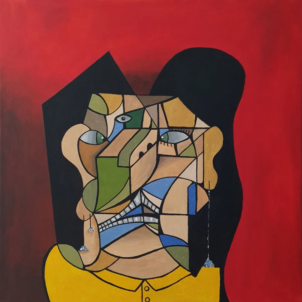 The Host – Portrait, Acrylic Paint, 50 × 50 cm, 2023
