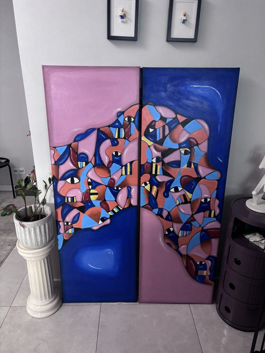 The Host – Fragments #8, Acrylic Paint, 2 × 150 × 50 cm Canvases, 2026