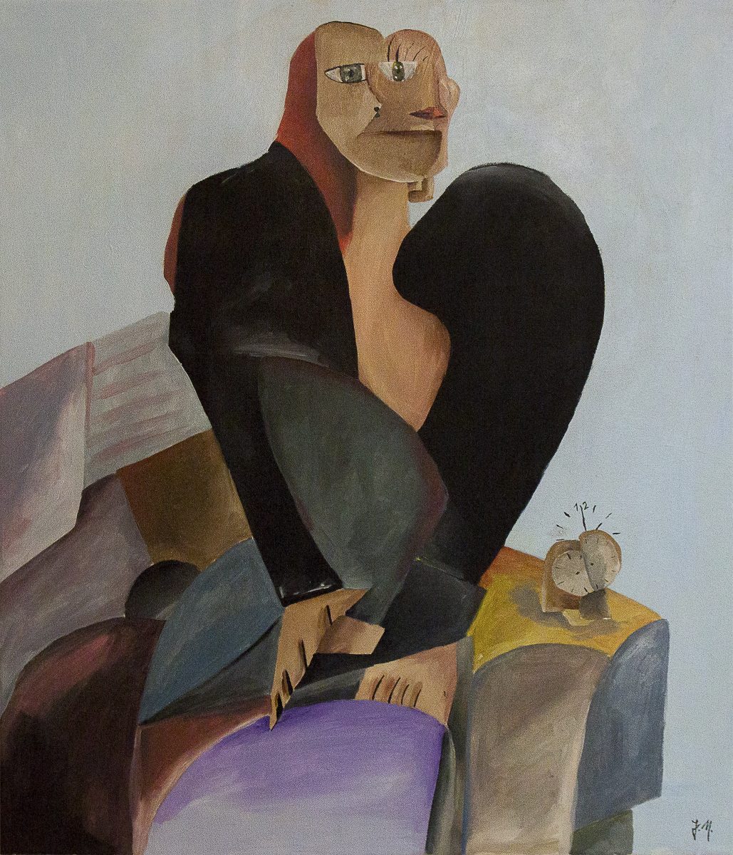 The Host – Morning Alarm Clock, Acrylic Paint, 60 × 50 cm, 2019